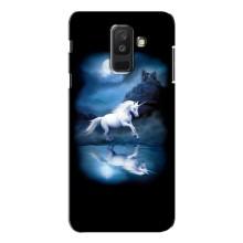 Чехол для Самсунг А6 Плюс 2018, А605 - (Единорожки - Новинки) (AlphaPrint) (Единорог)