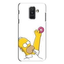 Чехол с Симпсонами для Samsung Galaxy A6 Plus 2018 ( A605) (VPrint) (Гомер с пончиком)