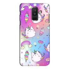 Чехол Unicorn на Samsung Galaxy A6 Plus 2018 ( A605) (Радуга и Единорог)