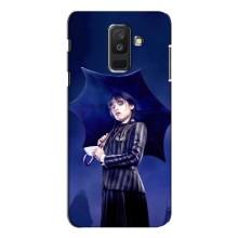 Чехлы Венсдей на Samsung Galaxy A6 Plus 2018 ( A605) Уэнсдей (AlphaPrint) (Уэнздей с зонтом)