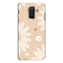Чехол с цветочным принтом на Самсунг А6 Плюс 2018, А605 – Бежевые цветы