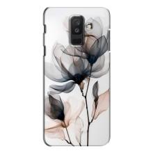 Чехол с цветочным принтом на Самсунг А6 Плюс 2018, А605 – Цветы на белом