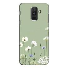 Чехол с цветочным принтом на Самсунг А6 Плюс 2018, А605 – Цветы на зеленом