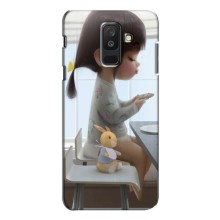 Девчачий Чехол для Samsung Galaxy A6 Plus 2018 (A6 Plus 2018, A605) (Девочка с игрушкой)