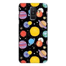 Космические Чехлы для Самсунг А6 Плюс 2018, А605 (VPrint) (Рисованные планеты)