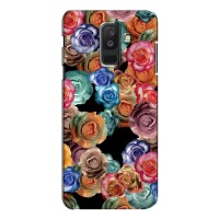 Чехлы с тематикой "ЦВЕТЫ" на Samsung Galaxy A6 Plus 2018 (A6 Plus 2018, A605) – Цветы на черном