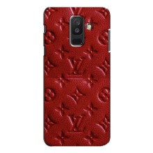 Текстурный Чехол Louis Vuitton для Самсунг А6 Плюс (2018) – Красный ЛВ