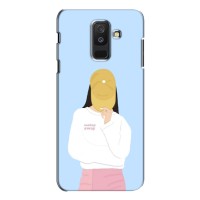 Силиконовый Чехол на Samsung Galaxy A6 Plus 2018 (A6 Plus 2018, A605) с картинкой Стильных Девушек – Желтая кепка