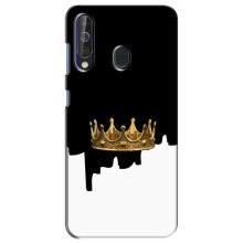 Чехол (Корона на чёрном фоне) для Самсунг А60 (2019) (Золотая корона)