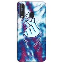 Чехол с принтом для Samsung Galaxy A60 2019 (A605F) (AlphaPrint - Знак сердечка) – Радужное сердце