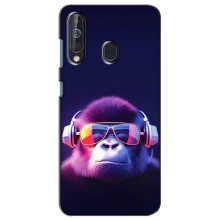 Чехол с Обезьянами Samsung Galaxy A60 2019 (A605F) - (AlphaPrint) (Стильная обезьяна)