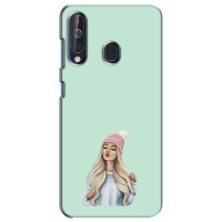 Силіконовый Чохол на Samsung Galaxy A60 2019 (A605F) з картинкой Модных девушек (В шапці)