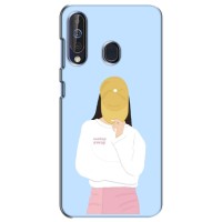 Силиконовый Чехол на Samsung Galaxy A60 2019 (A605F) с картинкой Стильных Девушек – Желтая кепка