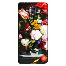 Брендновые Чехлы для Samsung Galaxy A7 2016 / A7100 / A710F - (PREMIUMPrint) (Nike цветы)