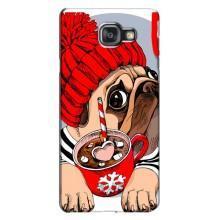 Чехлы с собаками для Samsung Galaxy A7 2016 / A7100 / A710F (VPrint) (Собачка в шапке)