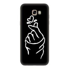 Чехлы (Знак сердечка) на Samsung Galaxy A7 2017 / A720 / A720F – Сердце на черном