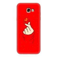 Чехлы (Знак сердечка) на Samsung Galaxy A7 2017 / A720 / A720F – Сердце на красном