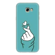 Чехлы (Знак сердечка) на Samsung Galaxy A7 2017 / A720 / A720F – Сердечко на бирюзовом