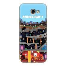 Чехол Майнкрафт на Samsung Galaxy A7 2017 / A720 / A720F (AlphaPrint) Minecraft (фон Minecraft)