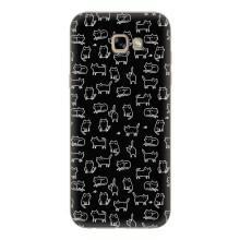 Чехол на тематику: Коты для Samsung Galaxy A7 2017 / A720 / A720F (Котики на черном)