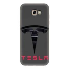 Силиконовый бампер с картинкой машины на Samsung Galaxy A7 2017 / A720 / A720F – Logo TESLA