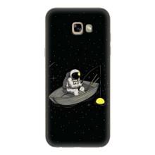 Силиконовый Чехол с принтом "Космонавты" на Samsung Galaxy A7 2017 / A720 / A720F – Космонавт на рыбалке