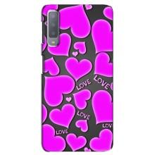 Чехлы для любимой на Самсунг А7-2018, А750 (VPrint) (Pink hearts)