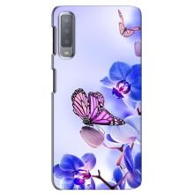 Чехлы с Цветами для Samsung Galaxy A7-2018, A750 (VPrint) (Бабочка на цветочке)
