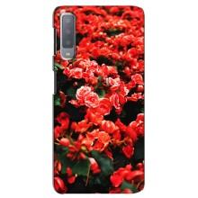 Чехлы с Цветами для Samsung Galaxy A7-2018, A750 (VPrint) (Цветы красные)