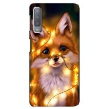 Чехлы с картинкой Лисички для Samsung Galaxy A7-2018, A750 (VPrint) (Лисичка в гирляндах)