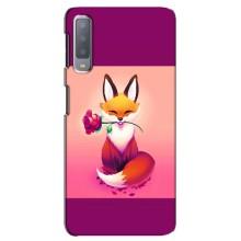Чехлы с картинкой Лисички для Samsung Galaxy A7-2018, A750 (VPrint) (Лисичка с розочкой)