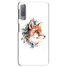 Чехлы с картинкой Лисички для Samsung Galaxy A7-2018, A750 (VPrint) (Лисичка в цветочках)