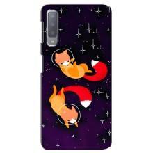 Чехлы с картинкой Лисички для Samsung Galaxy A7-2018, A750 (VPrint) (Лисички космонавты)