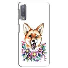 Чехлы с картинкой Лисички для Samsung Galaxy A7-2018, A750 (VPrint) (Веселая лисичка)