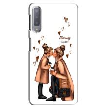 Чехол с печатью для Samsung Galaxy A7-2018, A750 - (Мама с ребенком) (AlphaPrint) (Дочка и мама)
