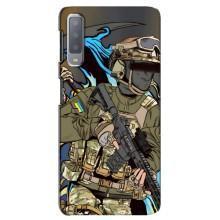 Чехлы с картинкой ЗСУ для Samsung Galaxy A7-2018, A750 (AlphaPrint) (Воин ВСУ)