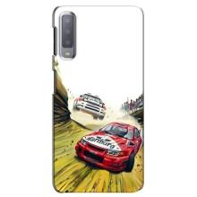 Чехлы с Машинами на Самсунг А7-2018, А750 (VPrint) (Гоночные Тачки)