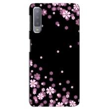 Чехол для Самсунг А7-2018, А750 - с принтом (Дизайнерские) (AlphaPrint) (Цветочки маленькие)