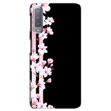 Чехол для Самсунг А7-2018, А750 - с принтом (Дизайнерские) (AlphaPrint) (Цветочки)