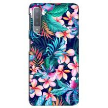 Чехол для Самсунг А7-2018, А750 - с принтом (Дизайнерские) (AlphaPrint) (Красочные цветы)