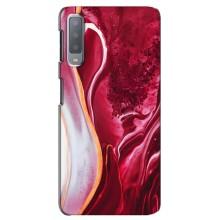 Чехол для Самсунг А7-2018, А750 - с принтом (Дизайнерские) (AlphaPrint) (Мрамор красный)