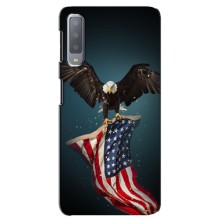 Чехол Флаг USA для Samsung Galaxy A7-2018, A750 (Орел и флаг)