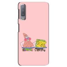 Чехол Губка Боб для Самсунг А7-2018, А750 – За партой