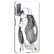 Чохол з друком для Samsung Galaxy A7-2018, A750 - (Мода) (AlphaPrint) (Фото дівчини)