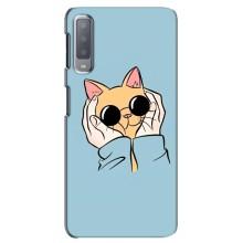 Чехол на Самсунг А7-2018, А750 с Котами (VPrint) (Котик в очках)