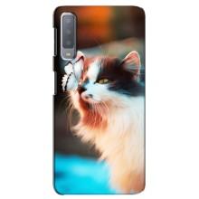 Чехол на Самсунг А7-2018, А750 с Котами (VPrint) (Котик с бабочкой)