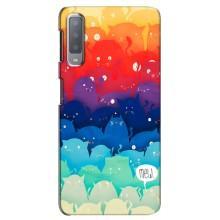 Чехол на Самсунг А7-2018, А750 с Котами (VPrint) (Mew)