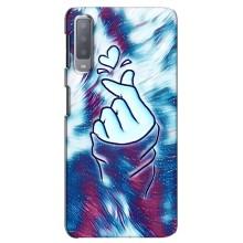 Чехол с принтом для Samsung Galaxy A7-2018, A750 (AlphaPrint - Знак сердечка)
