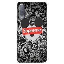 Чохол з Брендами одягу на Самсунг А7 (2018) – Supreme Маус