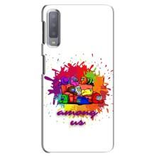 Чехол Амонг Ас для Samsung Galaxy A7-2018, A750 (AlphaPrint) (Яркий АмонгАс)